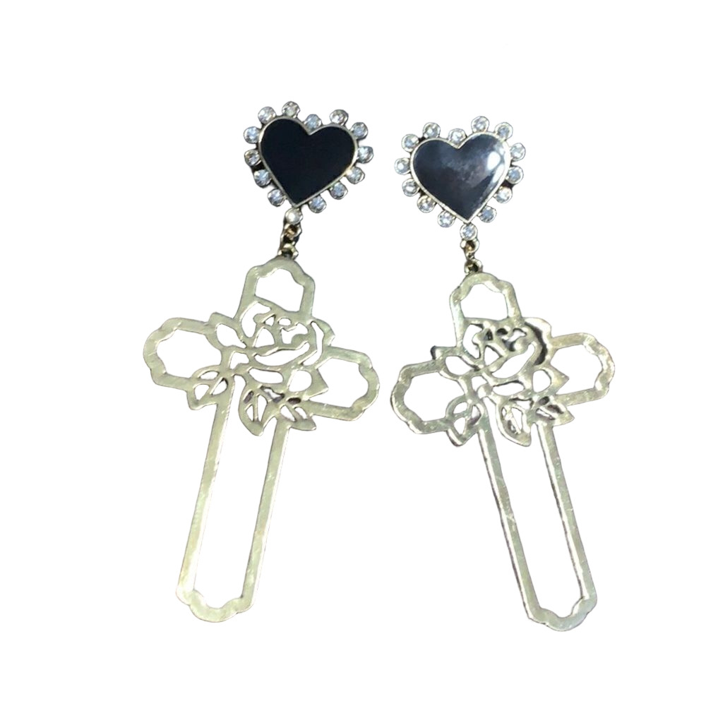 Thalia sodi heart  & cross earrings